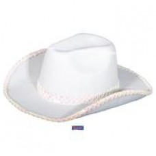 Cowboy hoed wit met paillet